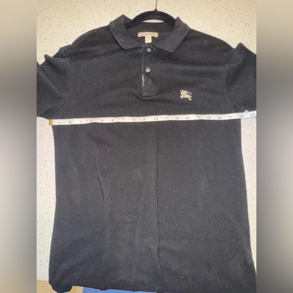 Burberry Brit Men’s Small Solid Black Polo Logo Shirt - Picture 9 of 10